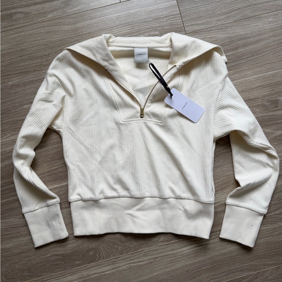 Varley NWT Women’s Maguire Half Zip Sweater Egret Cream Sz XS - Picture 4 of 13